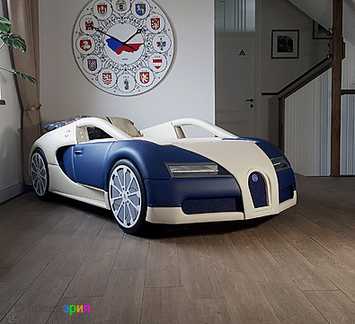 КРОВАТЬ-АВТО Bugatti Veyron. BDB с подсветкой, в коже