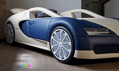 КРОВАТЬ-АВТО Bugatti Veyron. BDB с подсветкой, в коже